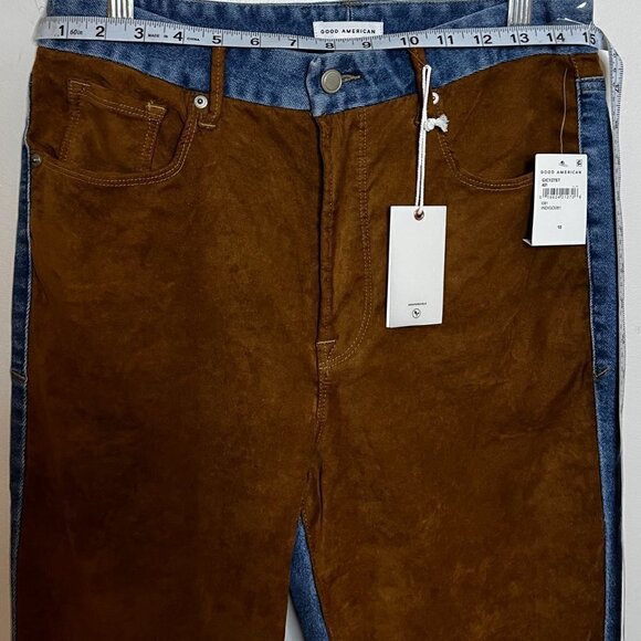 GOOD AMERICAN Good Icon Suede mixing indigo Size 10/30 - Picture 12 of 15